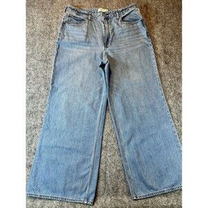 Abercrombie Fitch Curve Love Jeans WMNS 32/30 Wide Leg High Rise Denim Classic